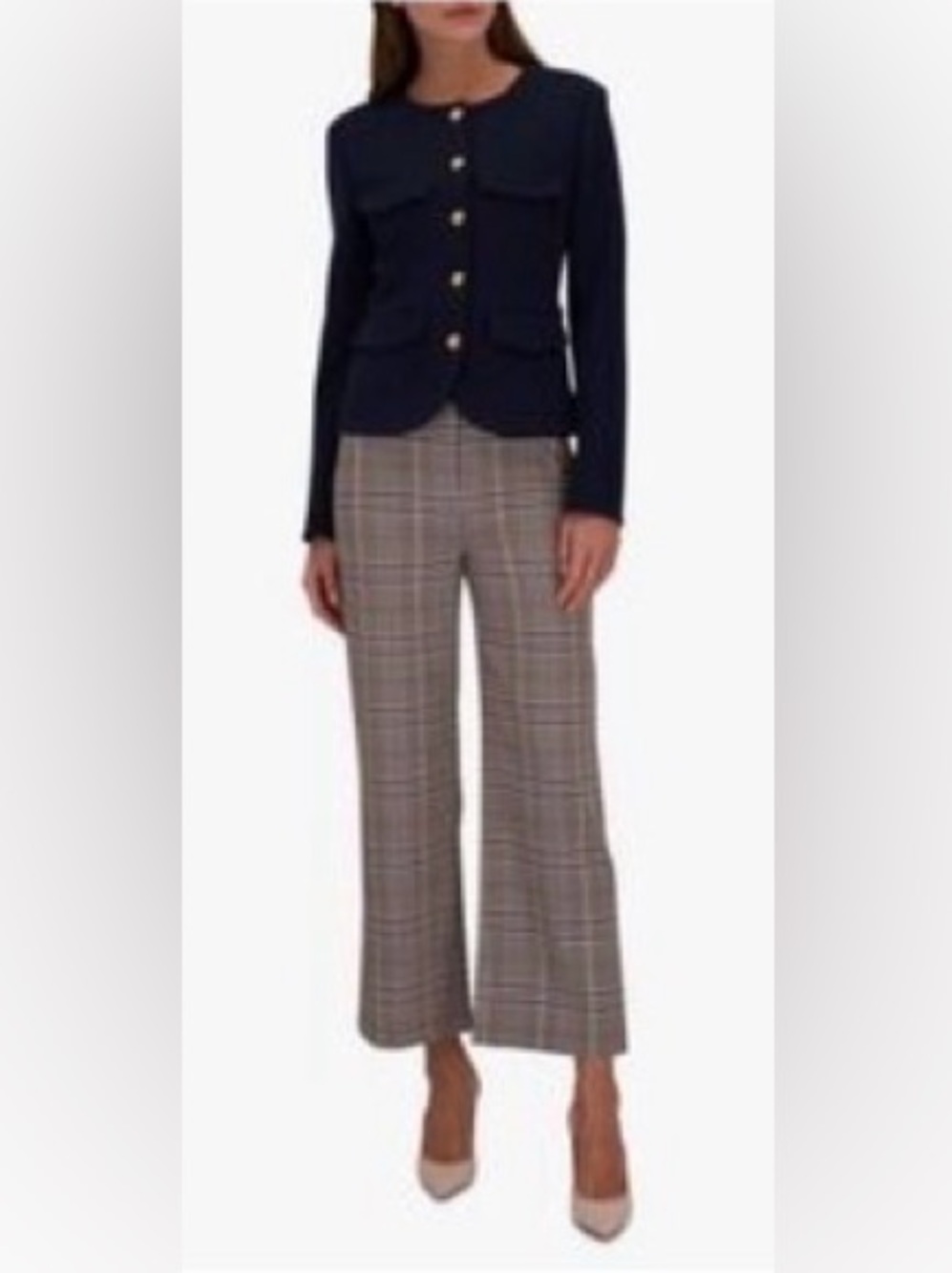 Veronica Beard Women's Plaid Dark Academia Ankle Trousers Size 10